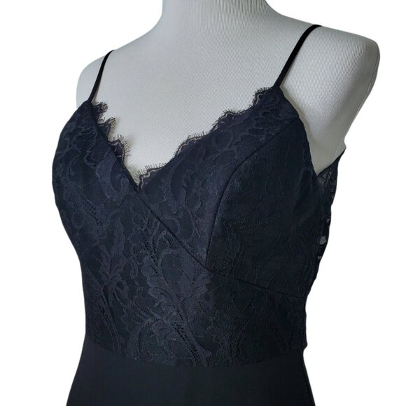 Chic Black Backless Lace Dress - Picture 5 of 12